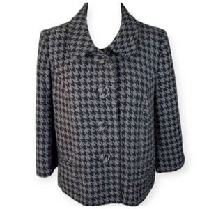 STYLE & CO PETITE HOUNDSTOOTH COAT SZ.14P EUC.